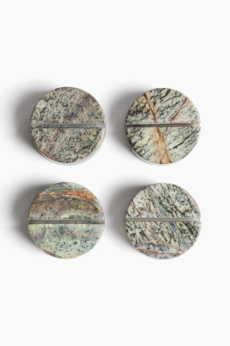 Lot de 4 supports de marque-place en marbre