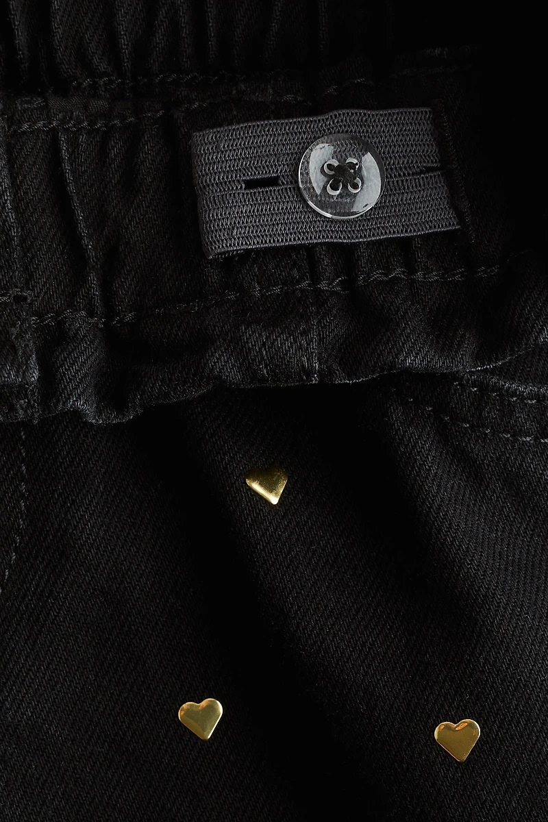 Motif-Detail Denim Skirt