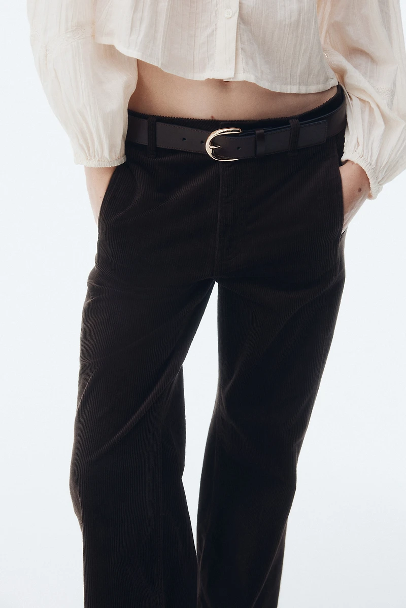 Wide-Leg Corduroy Pants