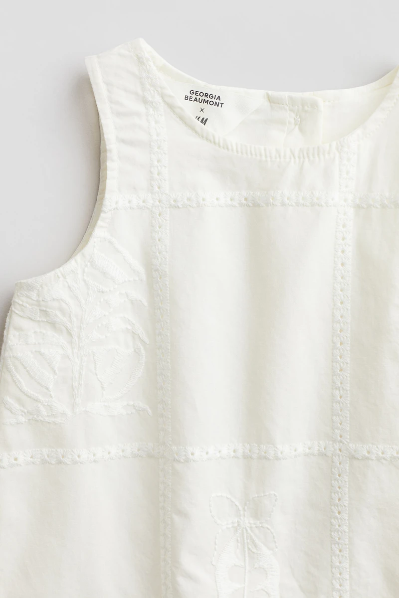 Embroidery-Detail Cotton Dress