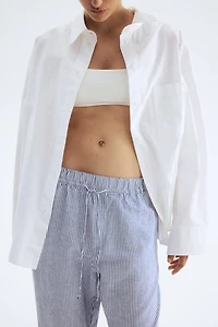 Linen-Blend Drawstring Pants