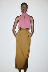 Jupe tulipe en satin