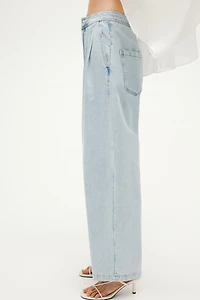 High-Waist Barrel Ankle Jeans