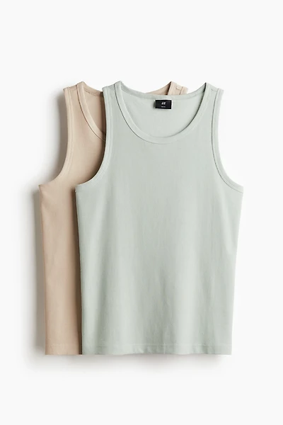 2-pack Slim Fit Ribbed Tank Tops