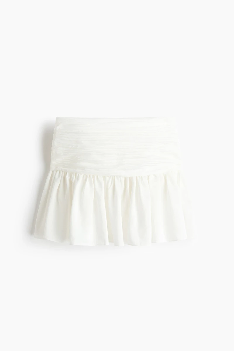 Ruched-Waist Mini Skirt
