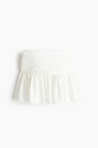 Ruched-Waist Mini Skirt