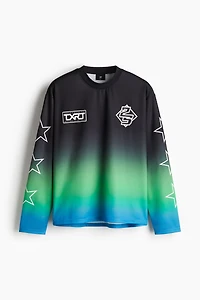 Loose-Fit Long-Sleeved Mesh Shirt