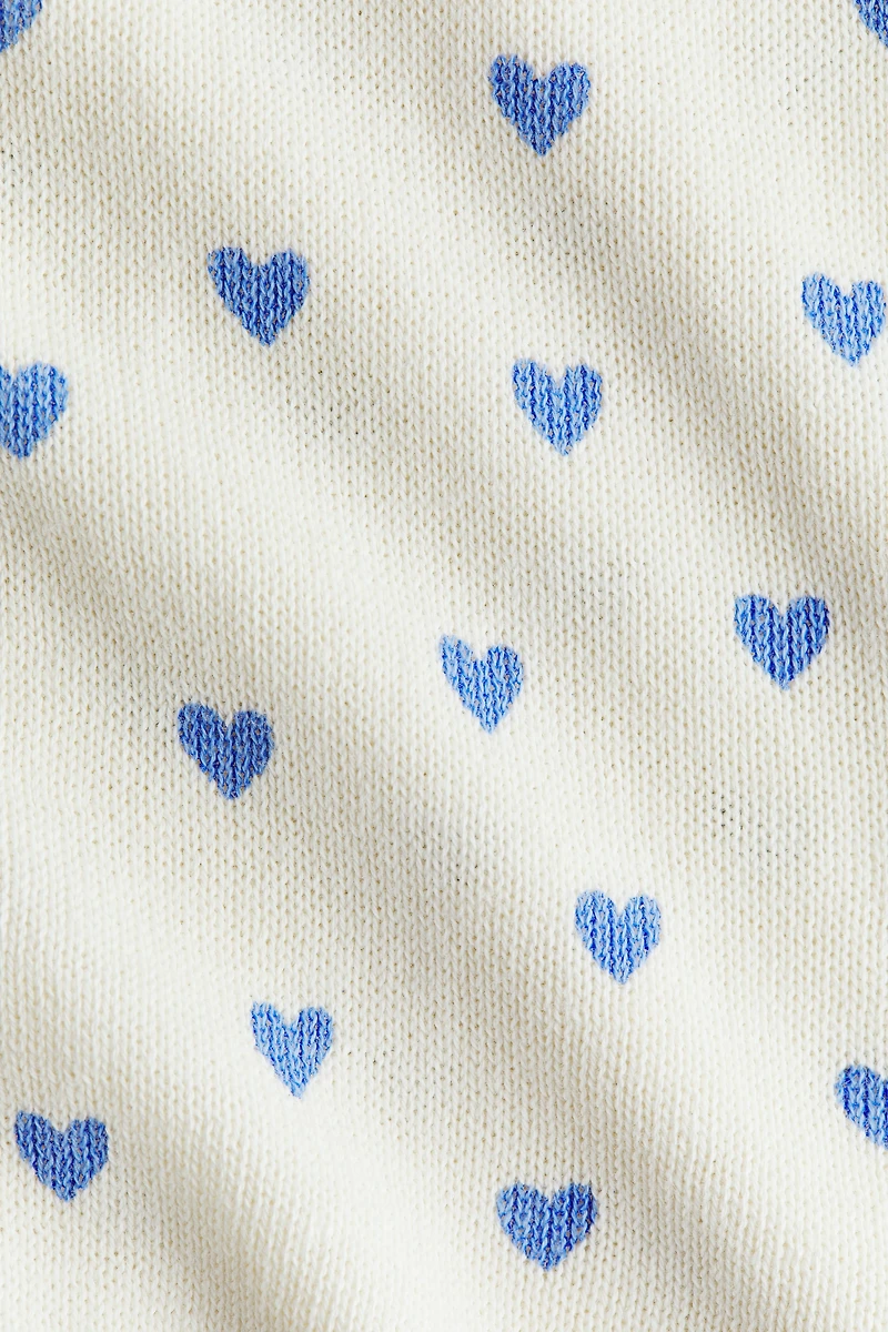 Fine-Knit Printed Cardigan