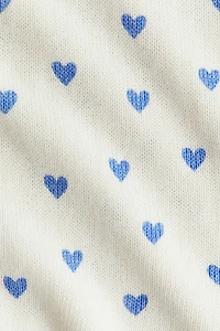 Fine-Knit Printed Cardigan