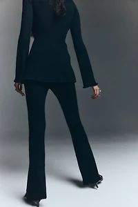 Flared Rib-Knit Pants