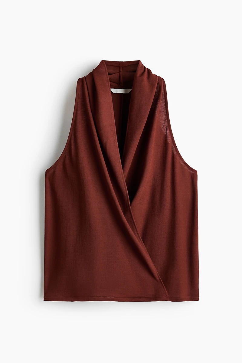 Shawl-Collar Wrap Top