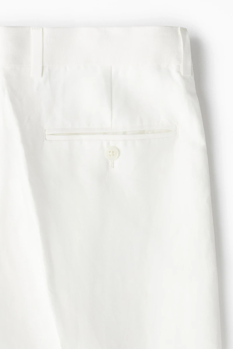 Regular-Fit Linen-Blend Suit Pants