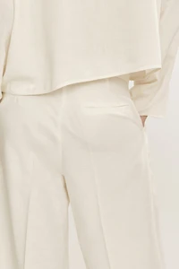 Ankle-Length Linen-Blend Pants