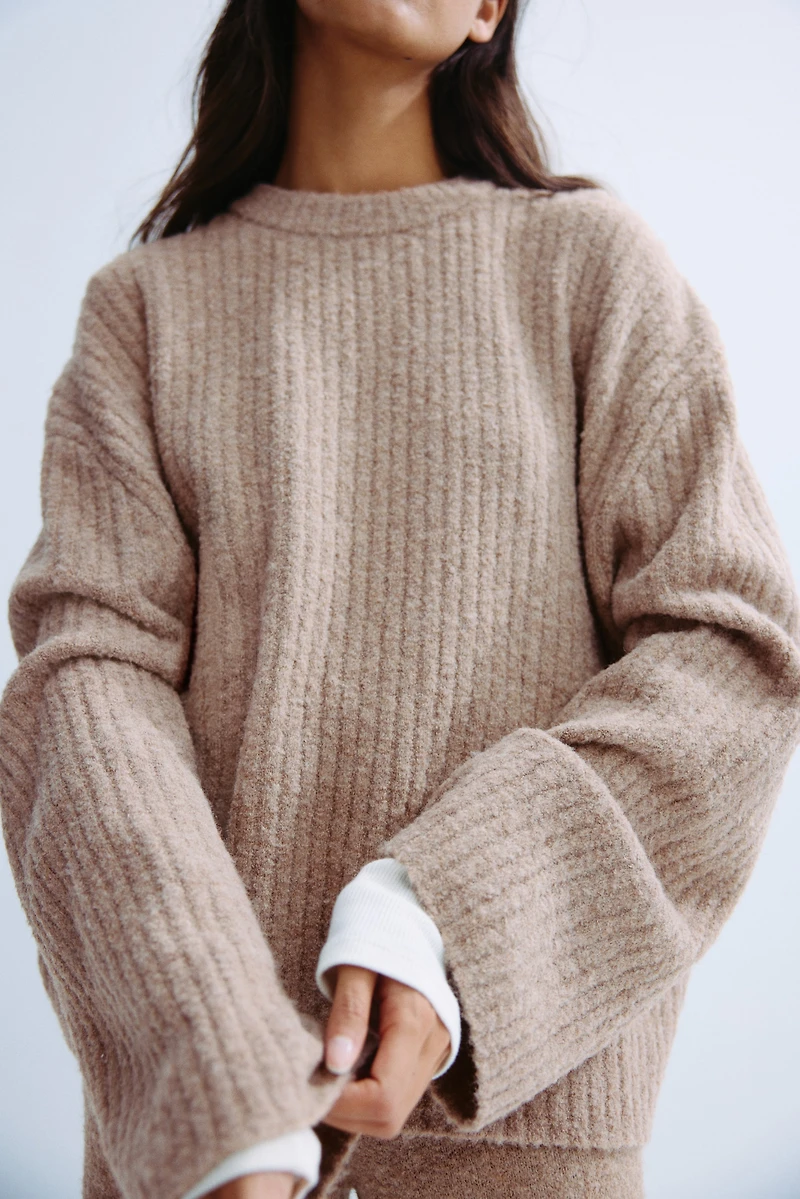 Rib-Knit Wool-Blend Sweater
