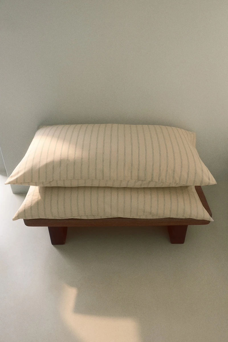Lot de 2 taies d'oreiller rayées