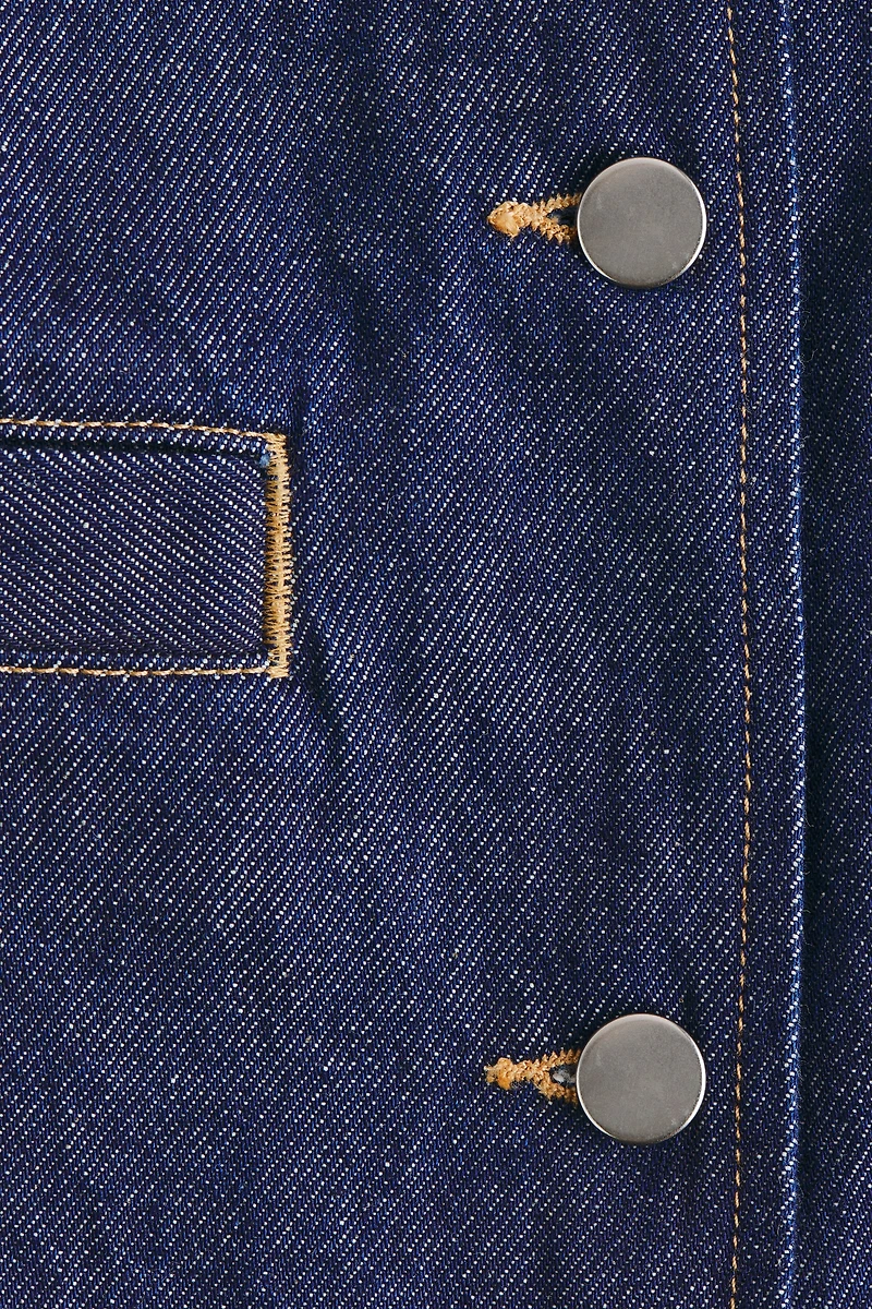 Veste sans col en denim