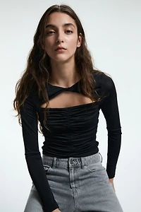 Jersey Top with Cutout