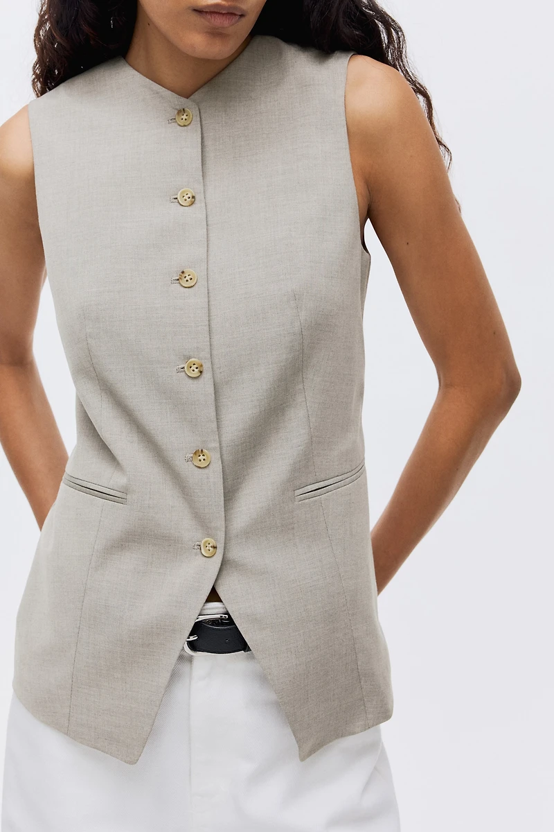 Long gilet sans manches