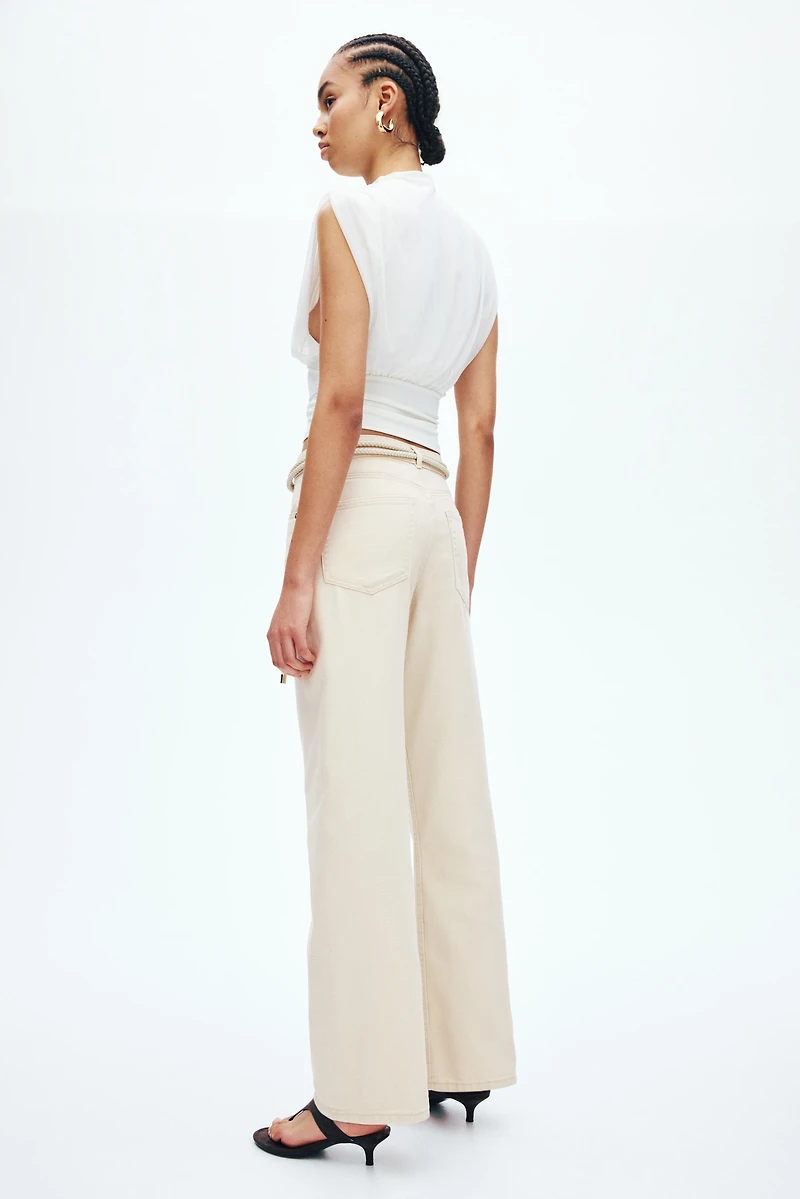 Pantalon droit en sergé