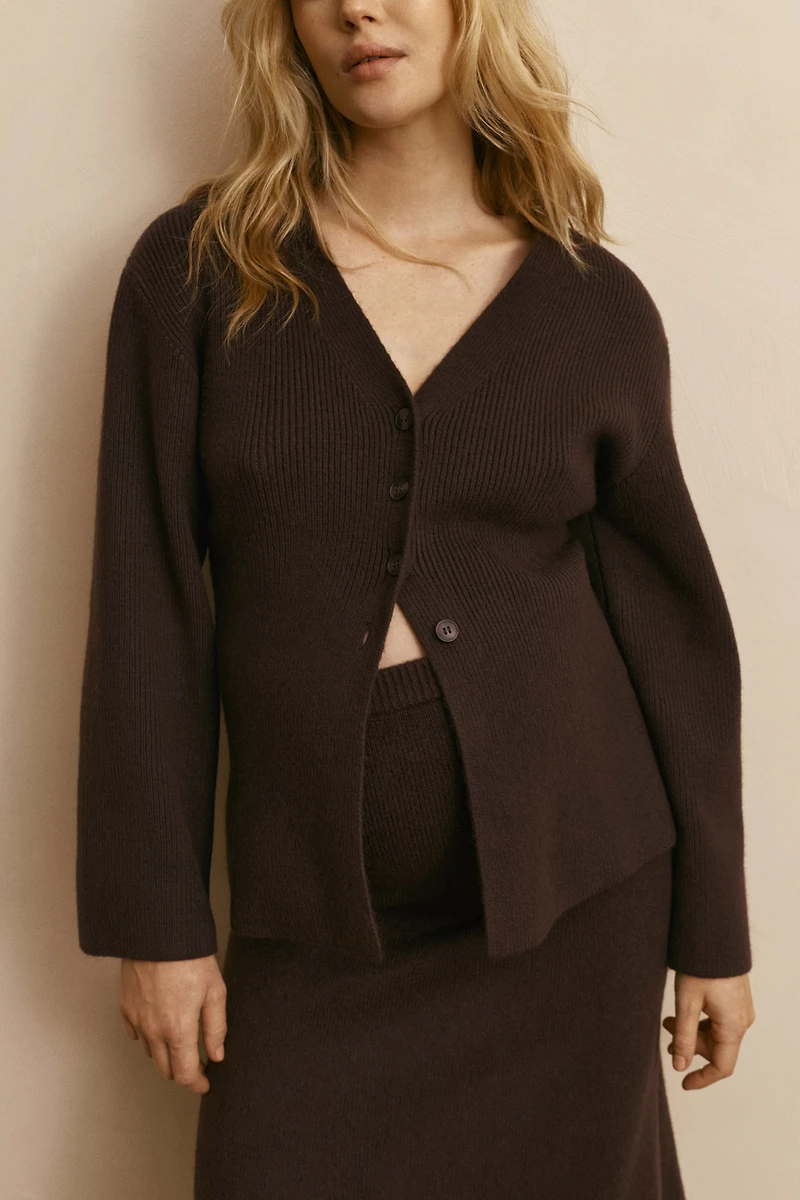 Gilet MAMA en tricot côtelé