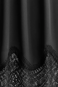 Lace-Trimmed Satin Skirt