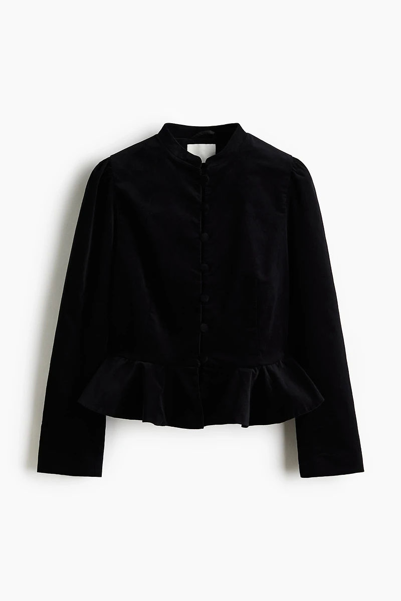 Velvet peplum jacket