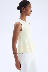 Interlock Sleeveless Peplum Top