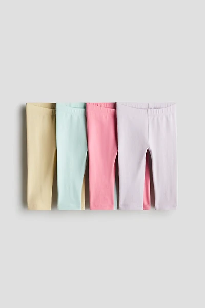 Lot de 4 leggings en jersey coton