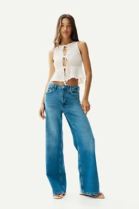 Tie-Front Peplum Top