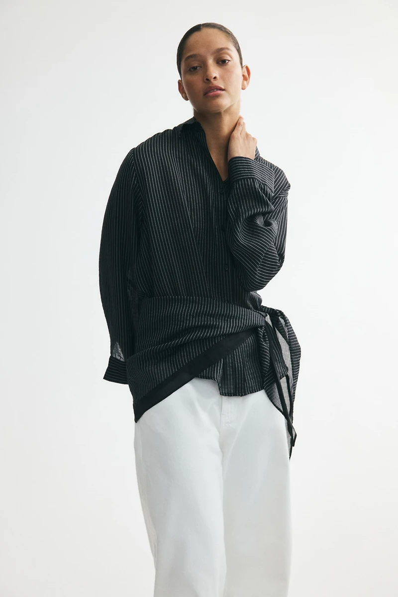 Scarf-Detail Shirt