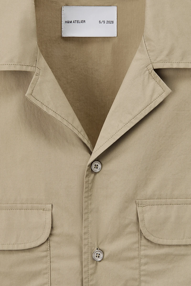 Chemise ample en coton avec col cubain