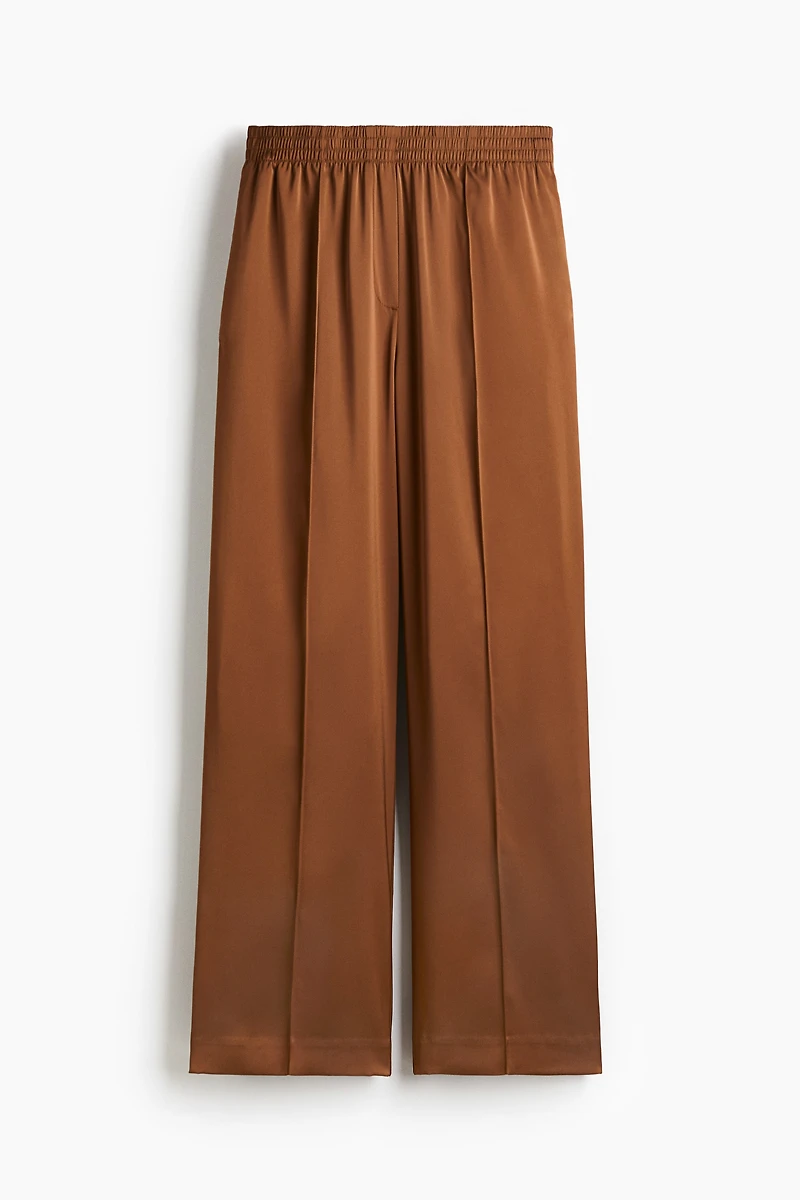 Wide Crease-Detail Pants
