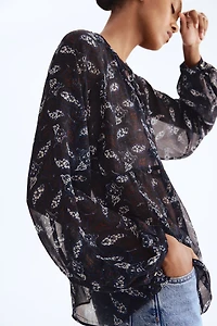 Blouse en mousseline à motif