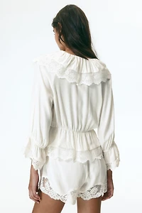 Flounced Peplum Blouse