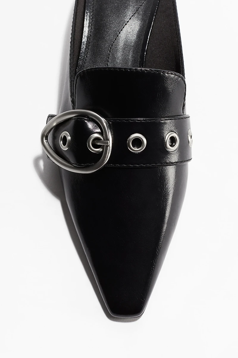 Mules à talon bobine