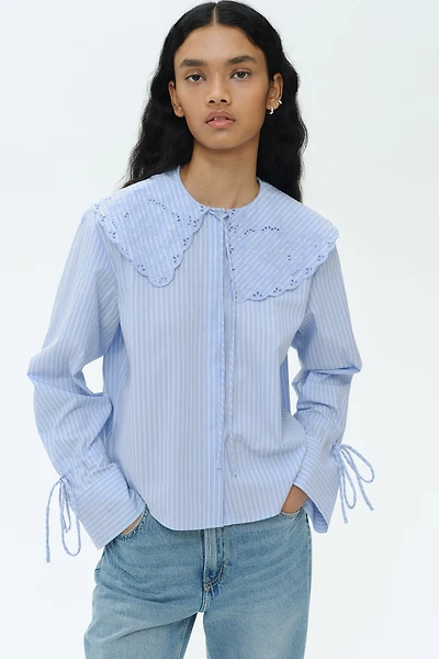 Blouse en popeline avec broderie anglaise