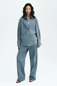 Chemise en cuir velours