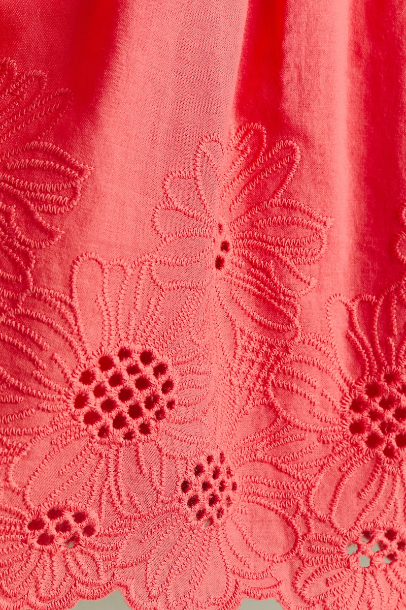 Cotton Dress with Eyelet Embroidery