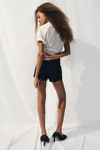 Studded Denim Shorts