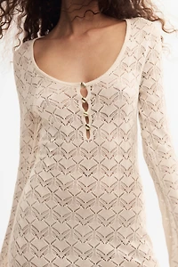 Crochet-Look Mini Dress