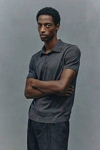 Slim Fit Wool Polo Shirt