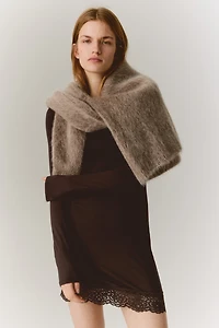 Lace-Trimmed Jersey Dress