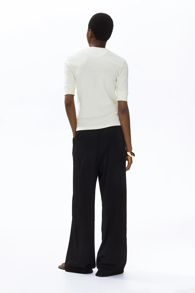 Wide-Leg Drawstring Pants