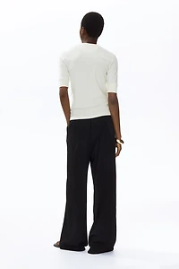 Wide-Leg Drawstring Pants