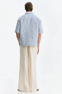 Relaxed-Fit Short-Sleeved Linen-Blend Shirt