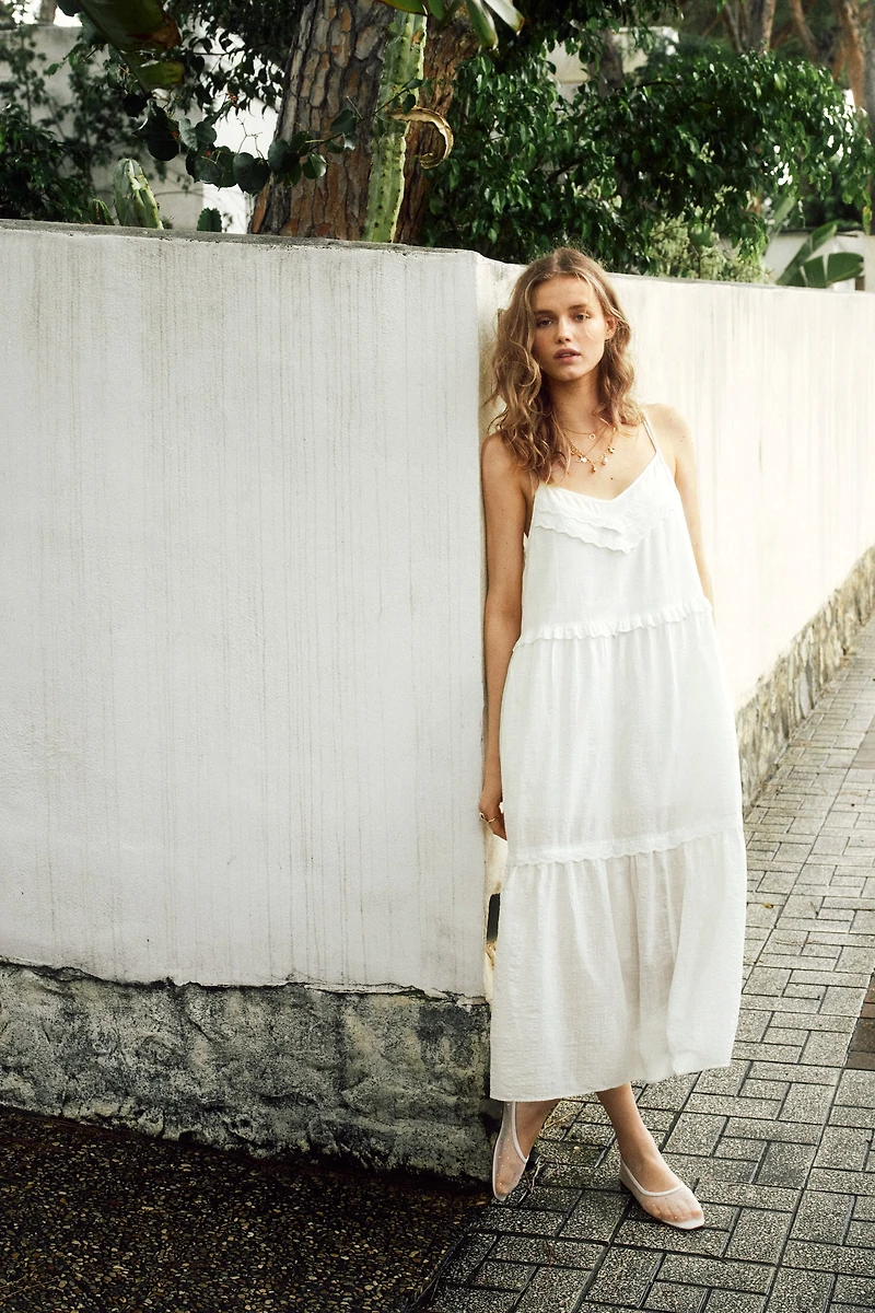 Dress with Tie Shoulder Straps