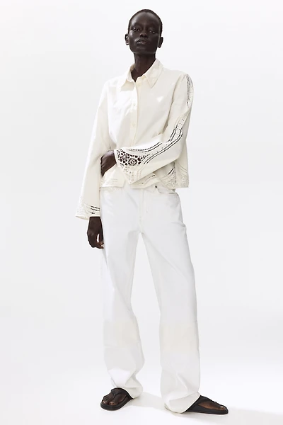 Veste en coton avec broderie anglaise