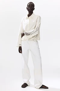 Veste en coton avec broderie anglaise