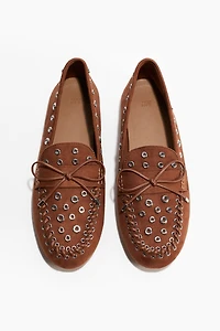 Grommet-Embellished Loafers