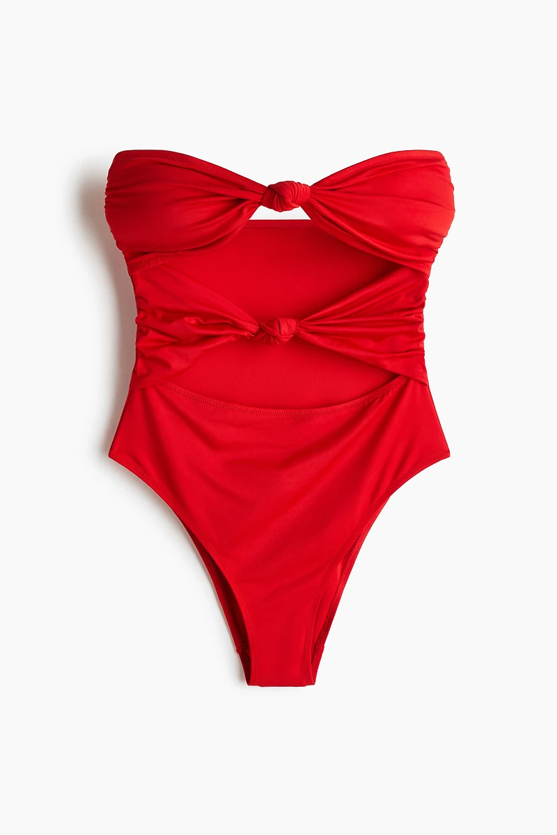 Padded-Cup Bandeau Swimsuit